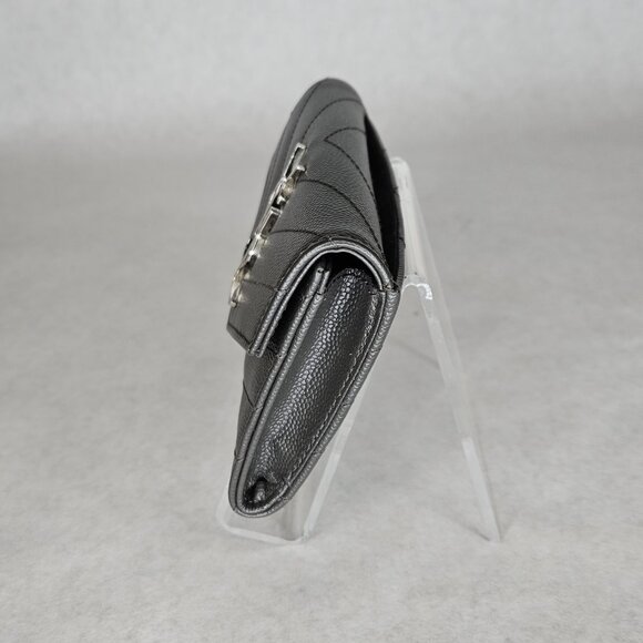 YSL Yves Saint Laurent Cassandra Asphalt Small Wallet Coin Pouch Card Holder - Picture 5 of 13